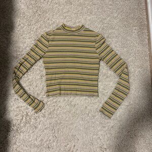 Bear Dance Yellow and Black Striped Long Sleeve Top